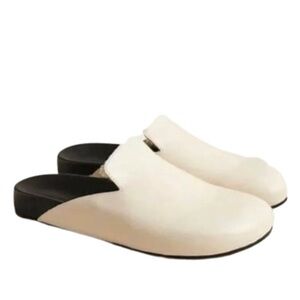 JCREW Pacifica Sherpa Lined Mules Clogs Cream Ivory Slip On